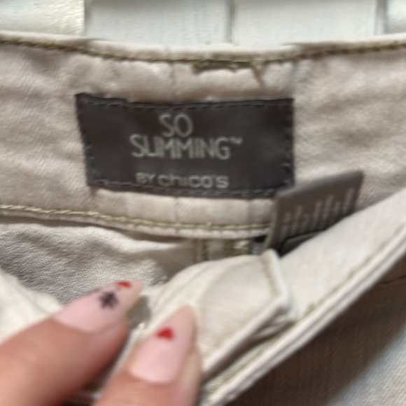 So Slimming by Chicos beige jeans size 2 regular 12/14 - Picture 5 of 8
